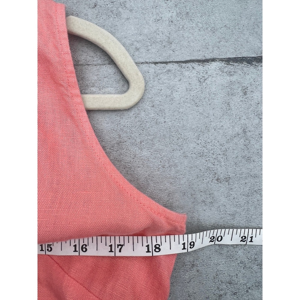 Sail to Sable Coral Pink Linen Sleeveless Tunic Shift Sun Dress Cover Cruise S - Picture 8 of 10